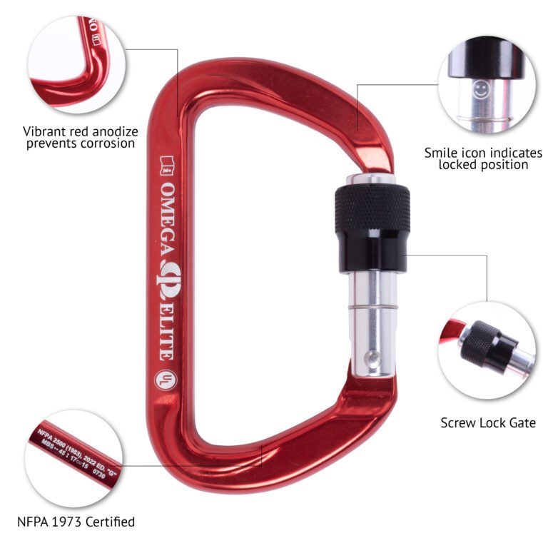 OMEGA PACIFIC ELITE KEYLOCK SCREW-LOK NFPA (CARABINER)