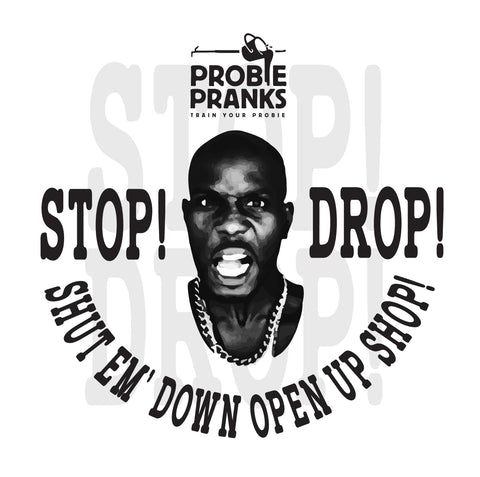 Stop Drop Sticker