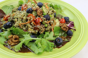 BLUEBERRY AND CANDIED PECAN QUINOA SALAD