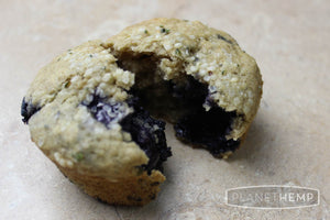 BLUEBERRY BANANA HEMP MUFFINS